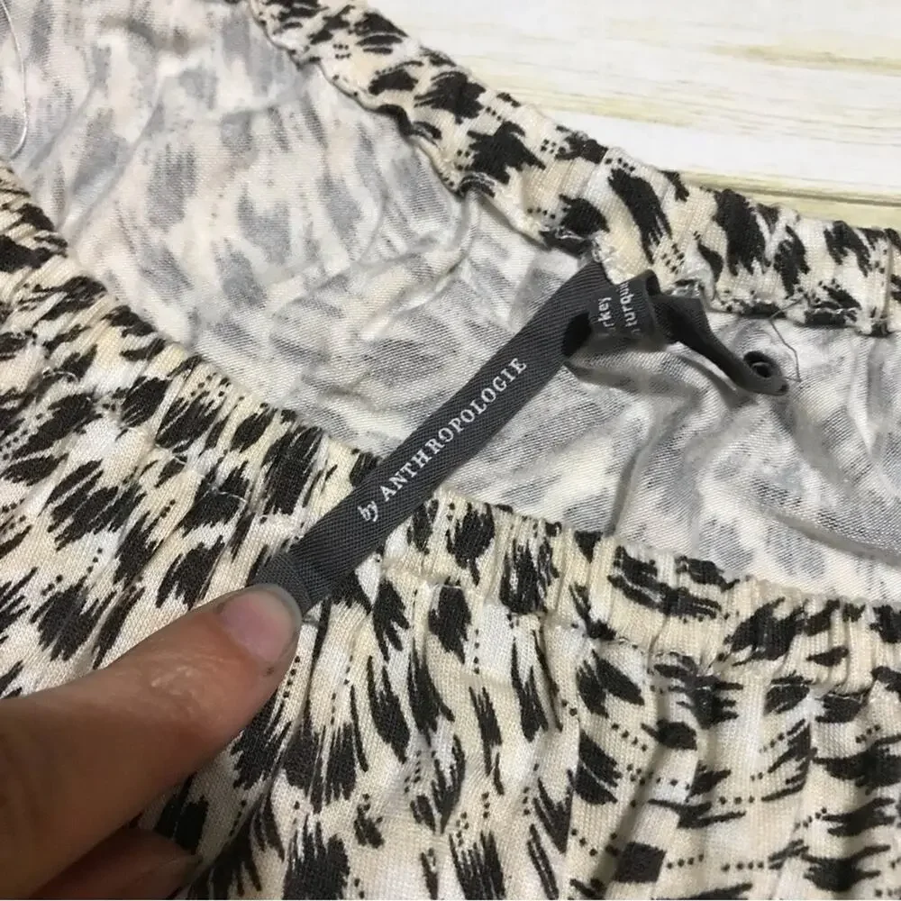 By Anthropologie Cascais Animal Print Off Shoulder Balloon Sleeve Top Size Small